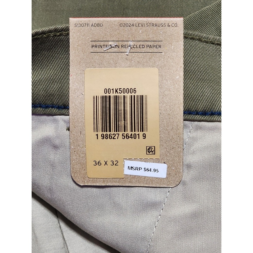 Levi's XX Chino‎ Relaxed Straight Stretch 36x32 Olive Green - Picture 5 of 10